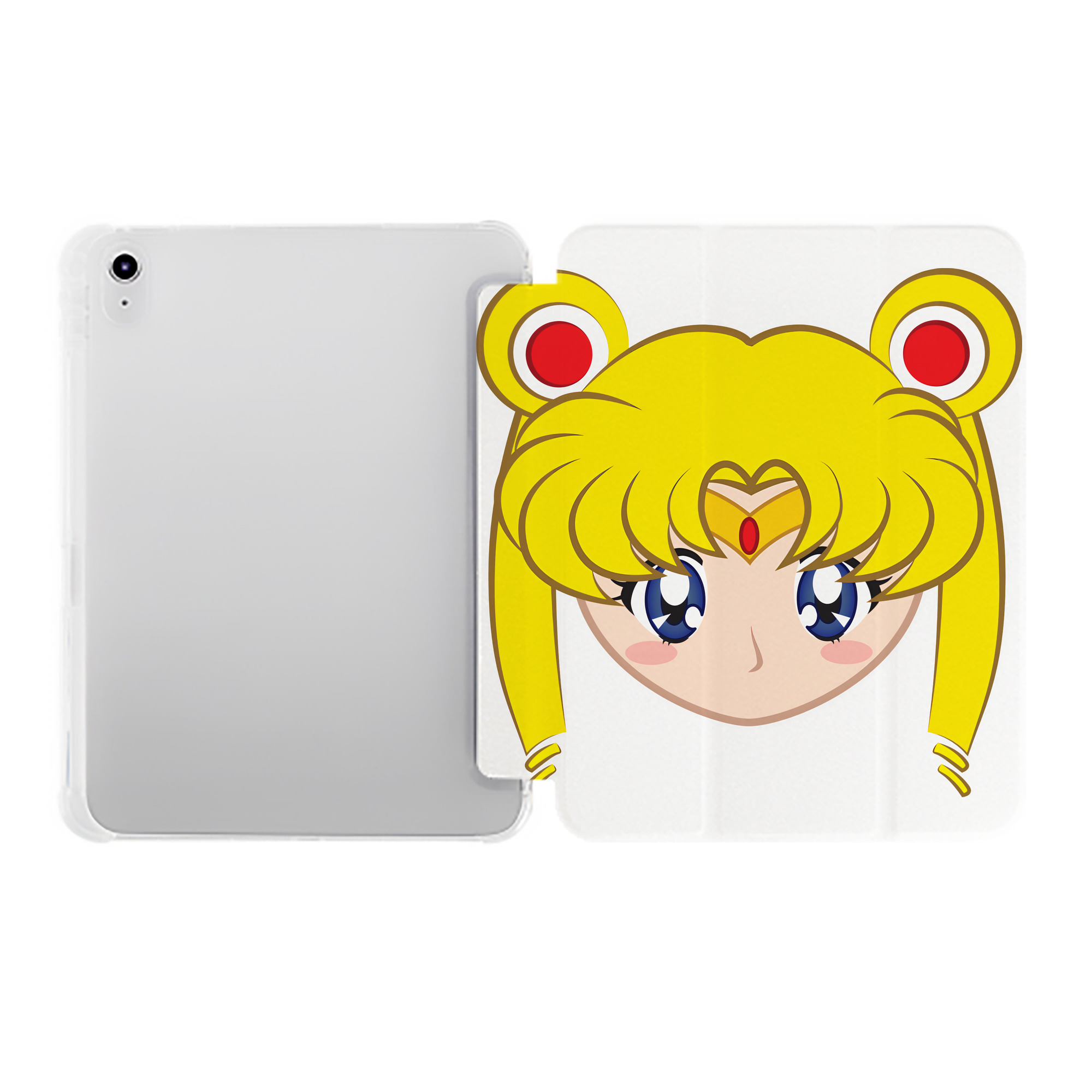 （画像用） 美少女戦士セーラームーン 月野 うさぎ つきの うさぎ Sailor Moon Tsukino Usagi IPad ケース ペン収納付き 三つ折りスタンド PUレザー×シリコン 対応機種9.5/10.5/10.9インチ